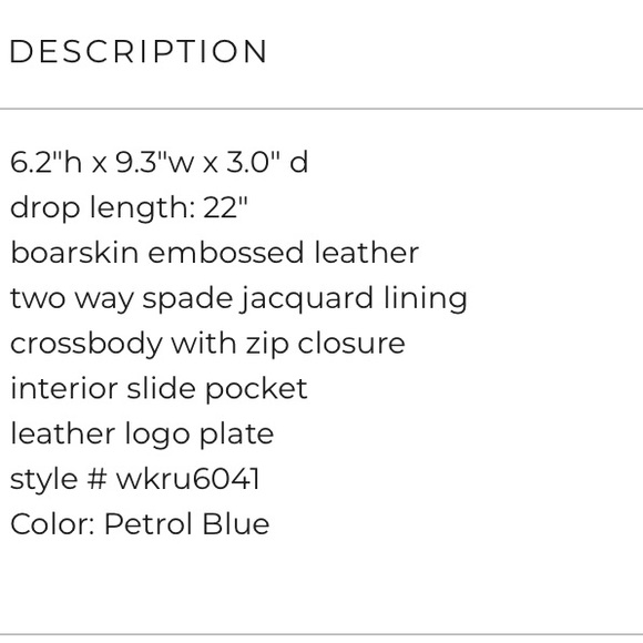 KATE SPADE JEANNE CROSSBODY PETROL BLUE - Picture 11 of 12